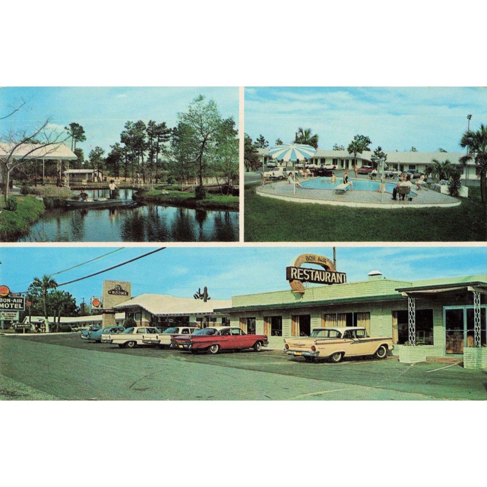 Vintage Bon-Air Motel Restaurant Jesup Georgia Postcard Multi-View Chrome GA - Picture 1 of 2